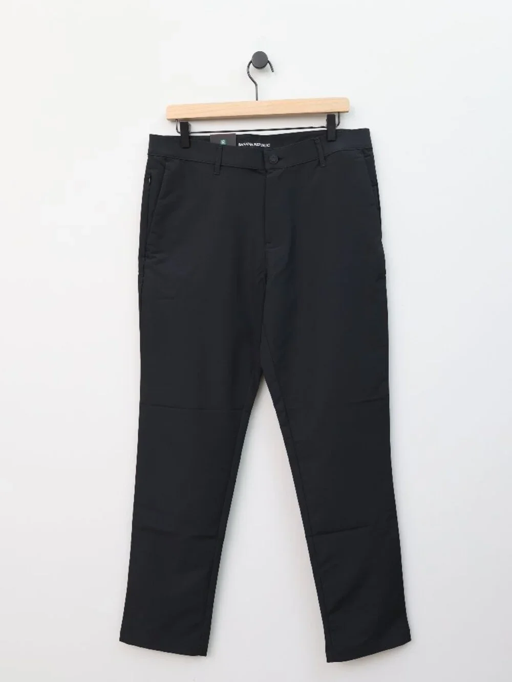 Banana Republic Mens Flat Front Performance Pants Black 34x32 NWT 1557516
